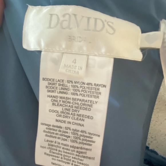 SOLD OFF SITE: David’s Bridal Blue Bridesmaid/Wedding Guest Dress Size 4 - Picture 7 of 9